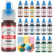 16 Colors Bath Bomb Soap Dye - Liquid Based Soap Colorant, Food Grade Colorin...