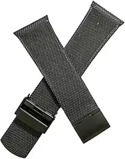 KTKBXUDMUL Replacement Watch Band for Skagen Unisex Watch with Screw Slim Strap 28mm-22mm(Black)