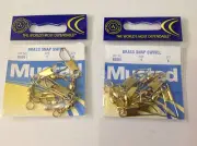 2 Packs Mustad Barrel Swivel with Safety Snap 3 sizes to Choose Form Terminal