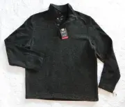 VAN HEUSEN ― Mens M ― CLASSIC FIT SOFT TOUCH Green/Black Tweed Sweater NWT #CS97