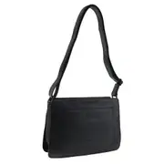 Milleni Women's Classy Leather Shoulder Crossbody Bag 28x20cm Black