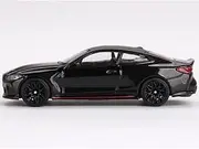 Diecast Model Car Compatible with BMW M4 Black with Red Accents, Sports Coupe 1:64 Scale Diecast Model Car by Mini GT MGT00703