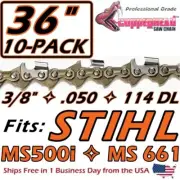 COPPERHEAD 10-PACK 36" CHAINS 3/8", .050 GA, 114 DL - Fits STIHL MS660 33RM3-114