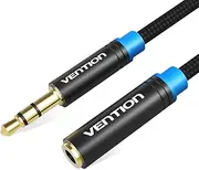 Audio Extension Cable (1m/3.28ft), Vention 3.5mm Stereo Male to Female Headset Extension Cable Cotton Braided Stereo Jack Cord for Apple iPhone, Headphone,Smartphones & Tablets, MP3 Players (Black)