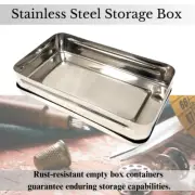 Stainless Steel Rectangle Stitching Case for Threads Needles Scissors- 10"x6"x2"