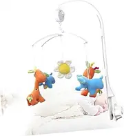 ERINGOGO Crib Mobile Holder Arm with Wind Up Music Box Bracket for Bed Rotating Crib Bell Plays Lullaby for Newborns