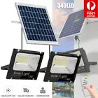 Solar Flood Lights Outdoor Dual Head Waterproof Remote Control LED Shed Light
