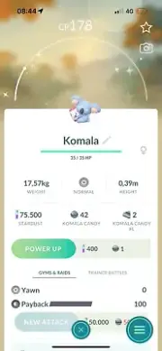 Pokemon Shiny Komala - Trade 1 million stardust