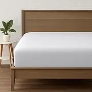 LINENOVA King Single Fitted Sheet – Ultra Soft 1800TC Double Brushed Microfiber, Deep Pocket Fits Mattresses up to 40cm – 1 Piece -White