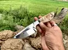 Beautiful Custom Skinner Knife, Handmade Skinning Knife with leather sheath