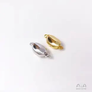 宏雲Hongyun-Ala--18k鍍金白金色保色珍珠項鏈插棒扣元寶扣夾卡扣diy鎖骨鏈飾品配件