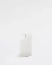 [Dusk] Premium Flickering Flameless Pillar Candle Ivory Medium