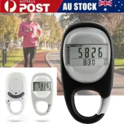 3D Digital Pedometer Portable Running Walking Step Counter with Carabiner Clip