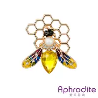 在飛比找momo購物網優惠-【Aphrodite 愛芙晶鑽】水滴寶石珍珠小蜜蜂蜂巢造型胸