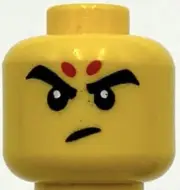 Lego New Yellow Minifigure Head Dual Sided Black Eyebrows and Eyes Part