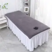Spa Massage Table Sheet Cover Velvet Cosmetic Beauty Bed Cover with Face Hole