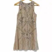 AIDAN MATTOX Embroidered Sequin Cocktail Dress Size 4 NEW