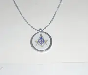 Masonic Square Compass Locket Pendant Chain Charm Relic Urn Artifact Memory Part