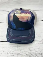 The Mountain Patriotic Wolf Howl Trucker Cap Adjustable Snapback Hat Mesh New