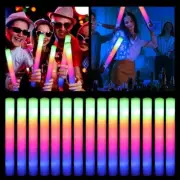 30Pcs LED Glow Sticks Bulk Colorful RGB Glow Foam Stick