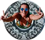 Inflatable Pool Rings - Inflatable Swimming Ring Adults | Ergonomic Swimming Floating, Color-Changing Swimming Floating, Multifunctional Color-Changing Pool Ring for Beach Lake River
