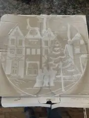 IVV Italy Holiday Serving Platter, Mouth Blown Glass, Empire Collection