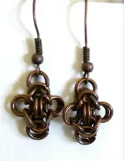 Handcrafted - bronze Original chainmaille EARRINGS (Ch1)