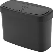 X AUTOHAUX Car Trash Can Car Door 6.3" Length 2.8" Width 4.7" Height Auto Trash Bin Plastic Black Hanging