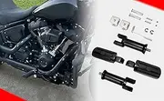 WOWTK Passenger Footpegs with support mounting Kit for Harley Softail 2018-2025 Deluxe Fat Boy Heritage Sport Glide Softail Slim Street Bob Breakout models,Gloss Black