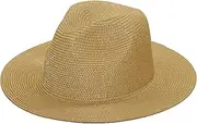 [OhMill] Classic Plain Kids Fedora Straw Hat Light Breathable Bucket Beach Cowboy Straw Hat Sun Protection Cap