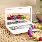 Mini Makeup Mirror Notebook Macbook Silver White Cosmetic Mirror Design Por RODE