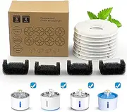 Cat Water Fountain Filter,Cat Fountain Filters Replacement Filters for 84oz/2.5L Automatic Pet Water Fountain Dispenser,Cotton Activated Carbon Water Fountain Filter and Foam Filter (Round 8+4 Pack)