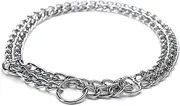CIYODO Dogs Double Row Metal Chain 2.0mm x 60cm Silver Sturdy Pet Training Features