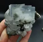 174g Natural Clear Blue Edges Fluorite Fluorescent Calcite Specimen Yaogangxian