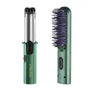 KONKA Mini Portable Hair Styling Kit Curling Iron Straightening Comb Hot Air Comb Hairdressing Set Large Curler Portable