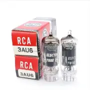 Two Excellent RCA 3AU6 Tubes NOS NIB Black Plates D Getters Test STRONG TV-7