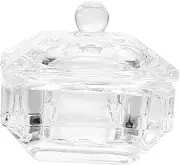 MAGICLULU Manicure Nail Dish Cup Glass Nail Storage Container Dappen Dish for Acrylic with Lid