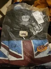 NOS THE BEATLES Band Tee XL Gray British Flag Apple Tour Concert Rock Music