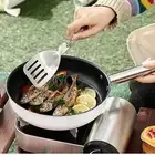 Stainless Steel Frying Pan Nonstick Flat Griddle Pan for Picnics Hiking Gift