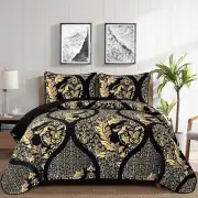 NNEDSZ Luminous Quilted Coverlet and Pillowcases Set: Brighten Your Bedroom Atmo