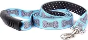 Yellow Dog Design Bella Bone Blue Uptown Dog Leash 1" Wide And 5' (60") Long, Large