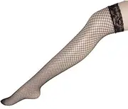 [Leheybia] 1 Pcs Womens Fishnet Thigh High Stockings Fish Net Stockings for for Women, Fishnets Thigh High Stockings Pantyhose （Black）, Black, One Size