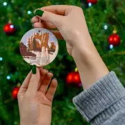 Retro Bryce Canyon Map Ornament