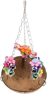 Happyyami Suspending Parrot Nest Lightweight Hanging Bird House for Parakeets Creative Design Easy to Use Fun Decor for Garden Home Parrot Accessory