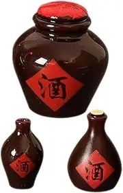 Kisangel 3pcs Miniature Wine Jars Glasses Set Dollhouse Miniature Accessories for Detailed Scenes