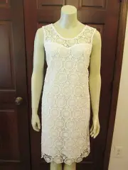 Women's Cream Crochet Shift Dress, Mallory by Mud Pie, NWT