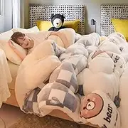 Corduroy Comforter Three-Dimensional Quilting - Quilt Double Sided Plush Comforter Full - Winter Quilt Fall/Winter Velvet Duvet Cover(A,150 * 200cm/3.5kg)