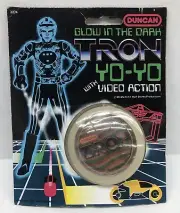 Disney Duncan 1981 Glow-In-The-Dark TRON Yo-Yo With "Video Action" Sealed NIP