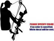 Bowhunter Woman Girl Decal Sticker JDM hunt target Funny Vinyl Car Window 12"