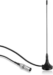 TV Aerial Portable, Indoor Digital TV Antenna With Strong Signal, Mini Aerial Freeview Aerial Support for Smart TV, DVB-T Radio/1080p with Magnetic Base Black